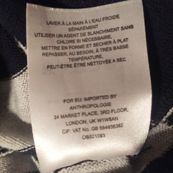 Anthropologie Moth Striped Open Front Cardigan with Tie Cotton M - Picture 12 of 13